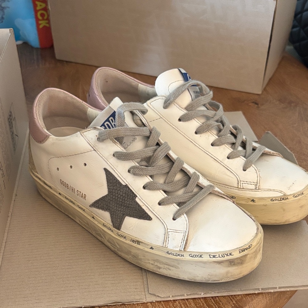 Golden Goose Deluxe Brand Hi Star with Spur White Sneakers